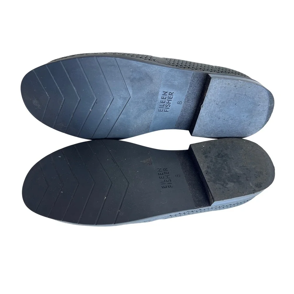 Eileen Fisher Womens Gray Knit Slip On Loafers Flats‎ Shoes Size 8